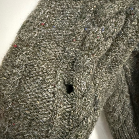 Vintage Carroll Reed Cable knit Shetland Wool Cardigan Sweater Green - Picture 6 of 6